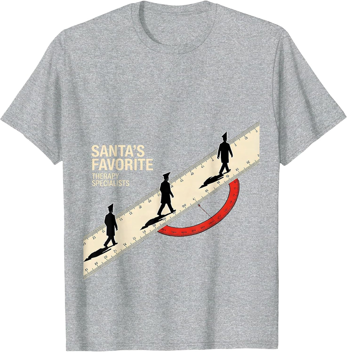 Men's Santa's Favorite Therapy Specialists Funny Physical Therapy T-Shirt - Heather Grey