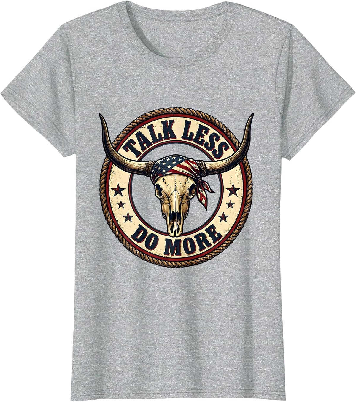 Talk Less Do More Motivational Graphic Design T-Shirt - Heather Grey