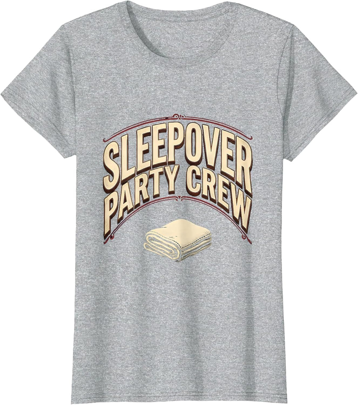 Sleepover Party Crew Funny Slumber Party Squad Matching T-Shirt - Heather Grey