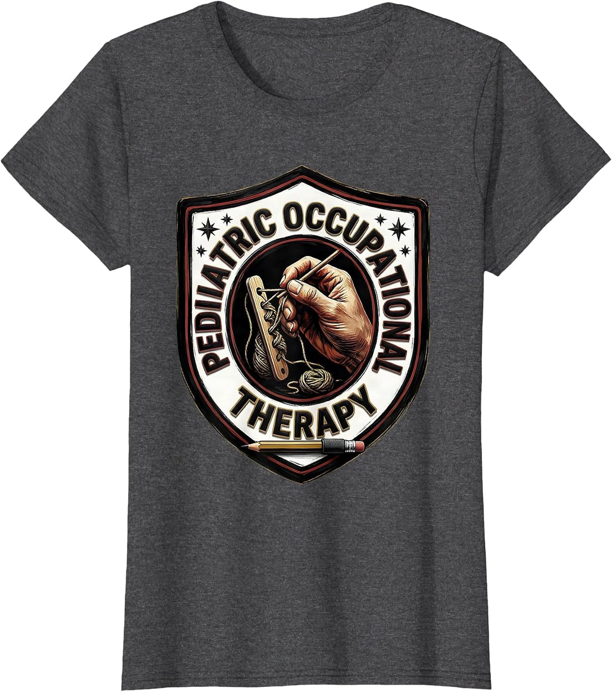 Women's Pediatric Occupational Therapy Retro Occupational Therapist T-Shirt - Dark Heather Grey