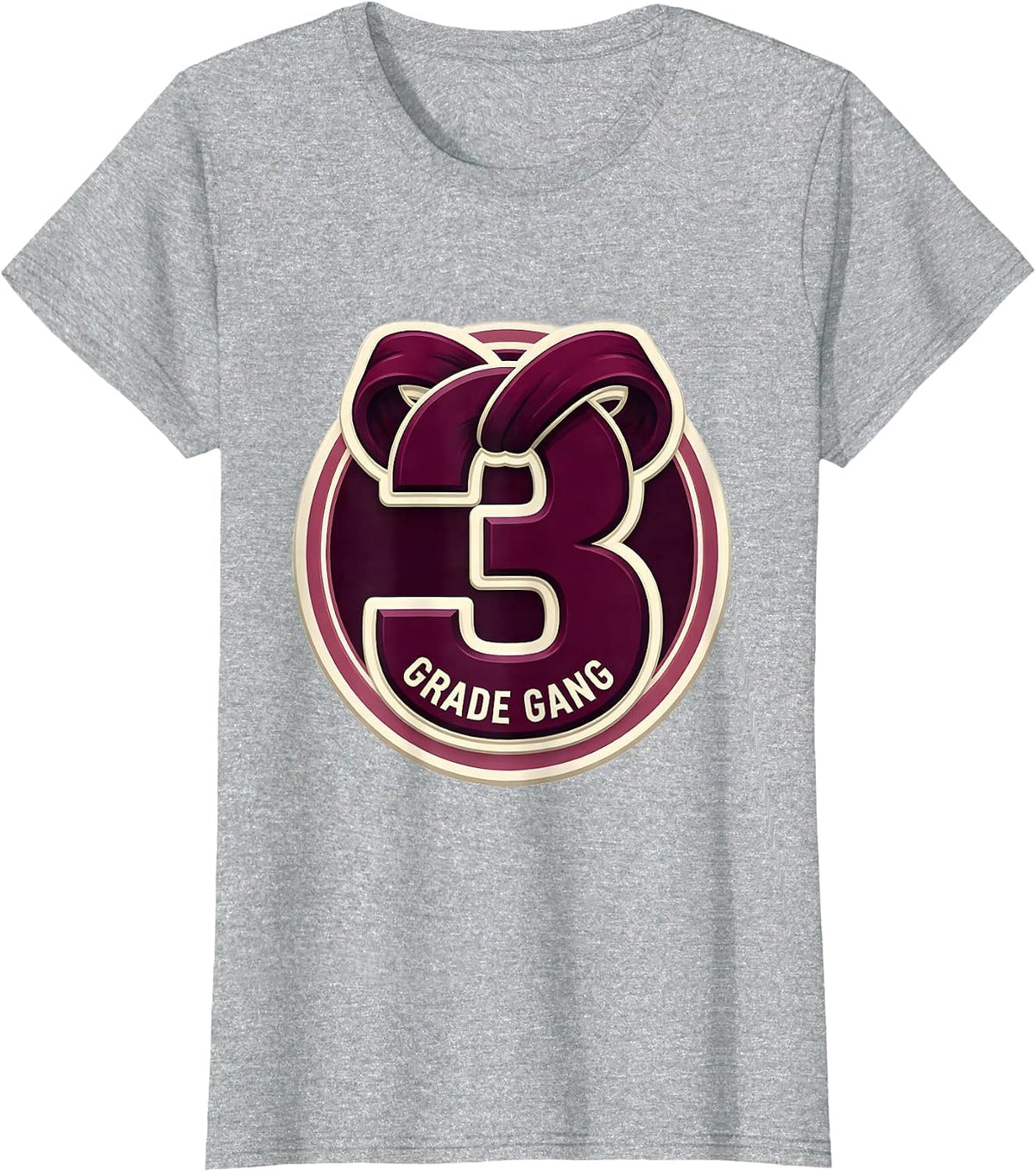 Women's 3rd Grade Gang Cute Back to School Coquette Bow T-Shirt - Heather Grey