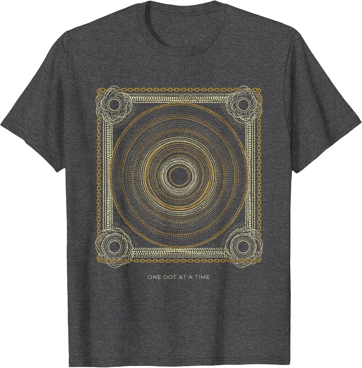 One Dot At A Time Minimalist Dot Art Design T-Shirt - Dark Heather Grey