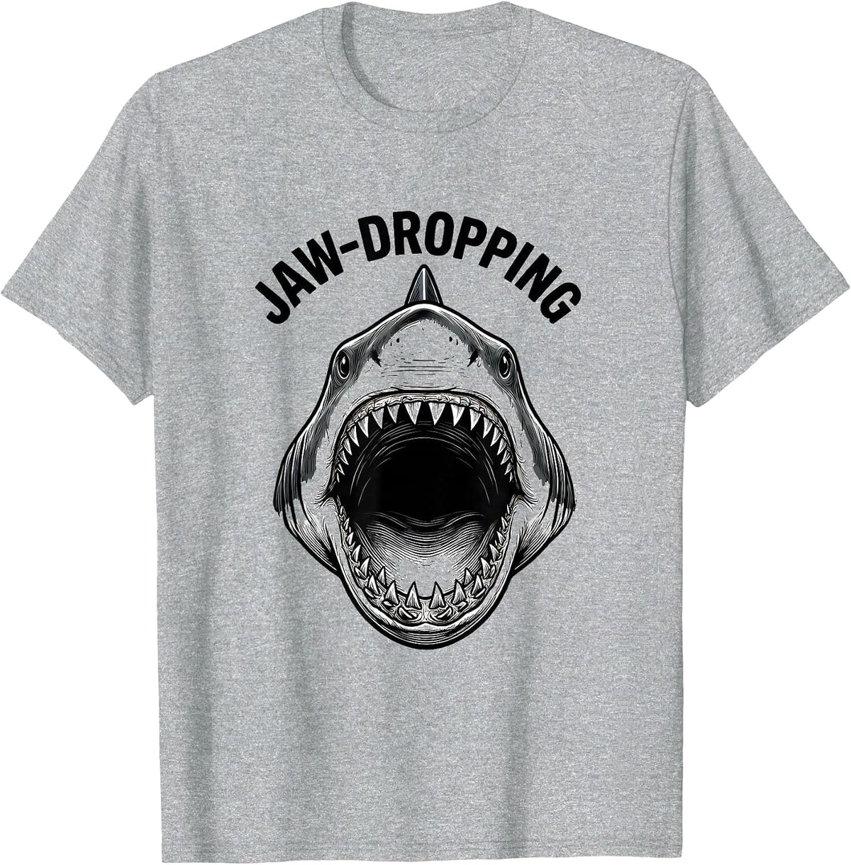 Men's Jaw-Dropping Funny Shark Jaw Halloween Costume T-Shirt - Heather Grey