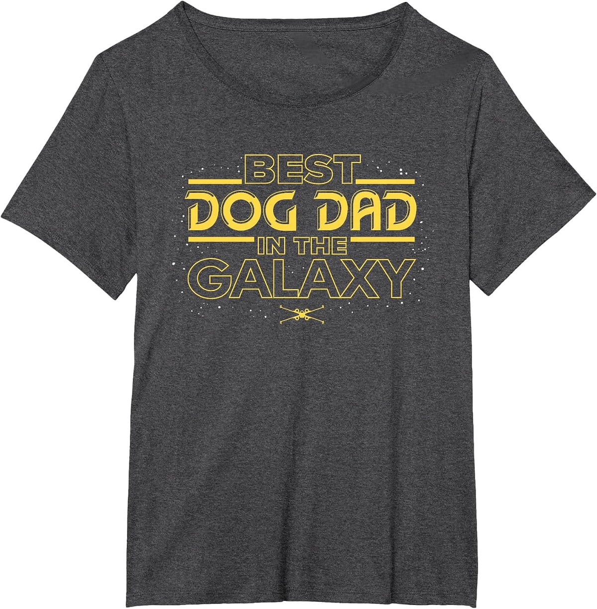 Star Wars Best Dog Dad in the Galaxy Birthday Father’s Day T-Shirt - Dark Heather Grey