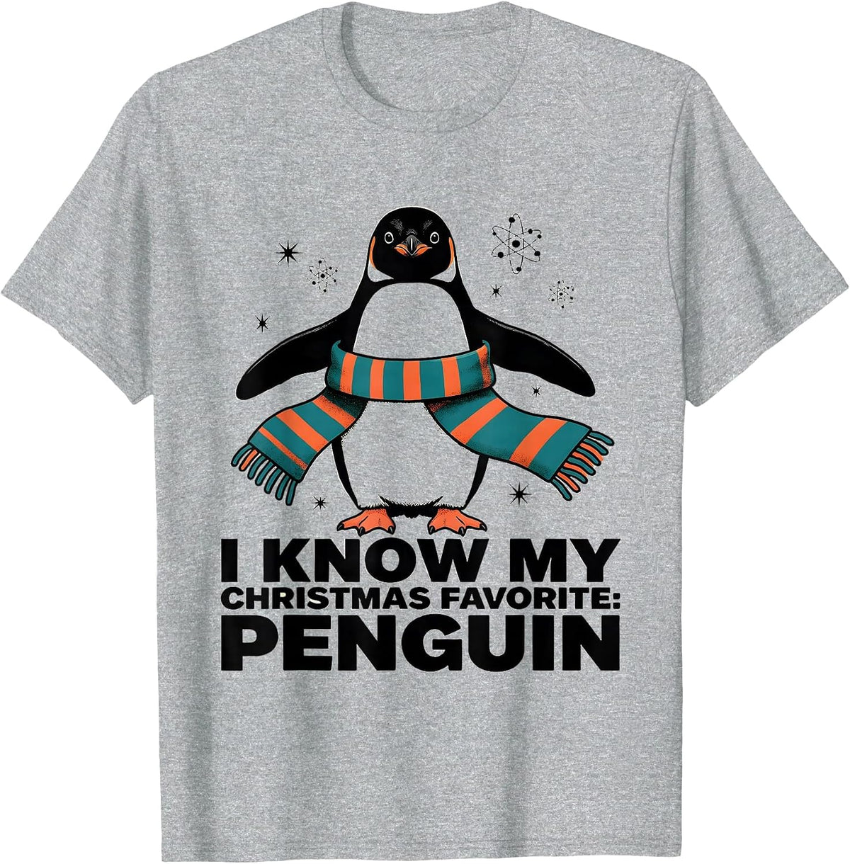 Men's I Know My Christmas Favorite Penguin Funny Penguin Lover T-Shirt - Heather Grey