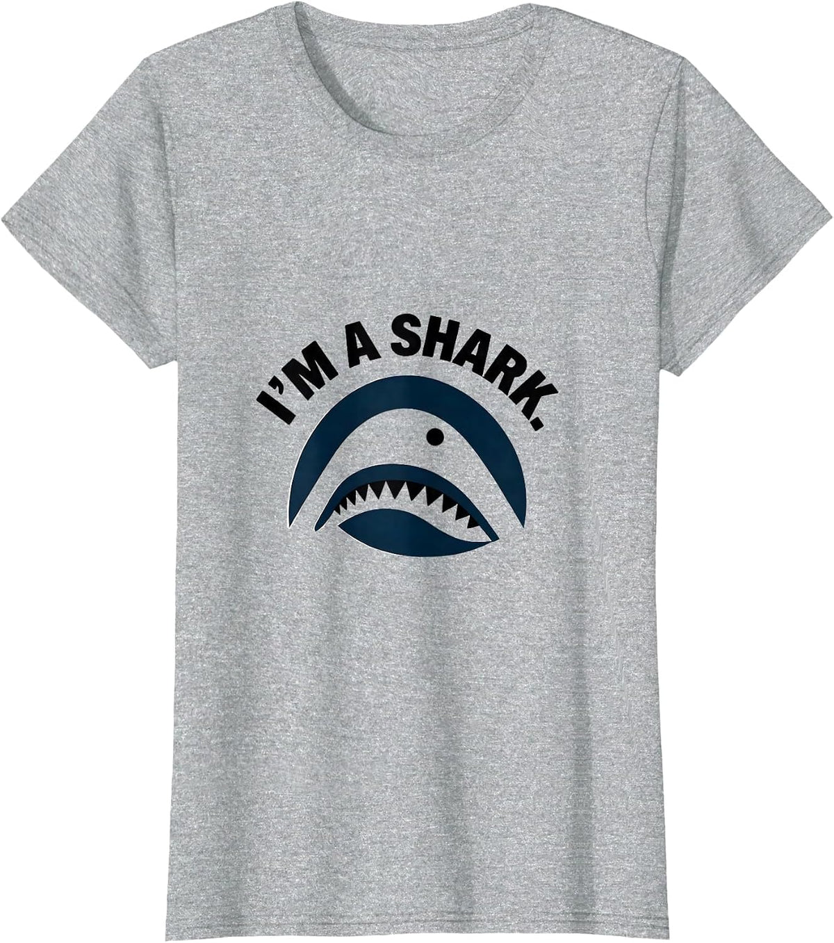 I'm A Shark Minimalist Shark Jaw Halloween Costume T-Shirt - Heather Grey