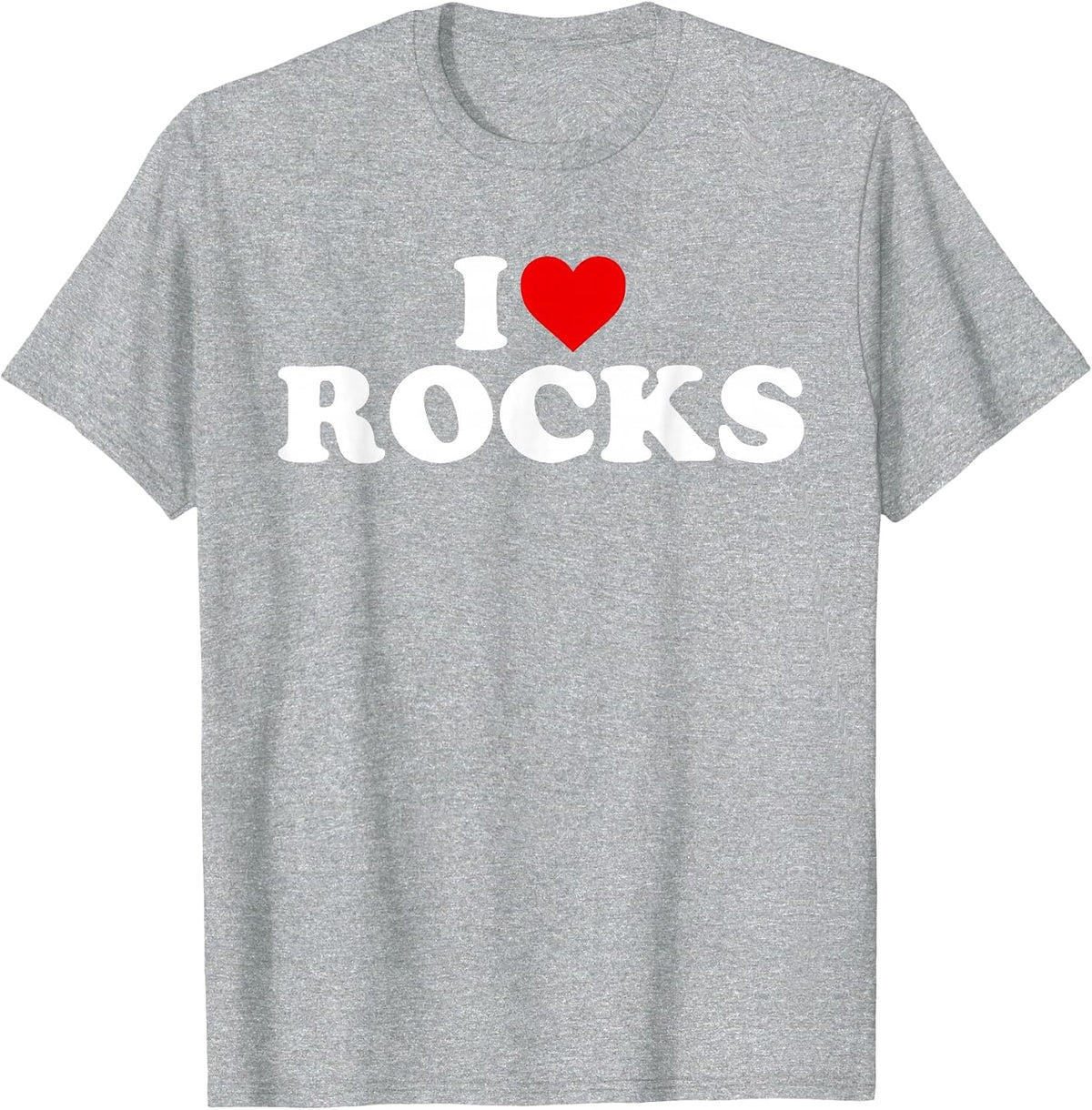 I Love Rocks - Heart T-Shirt - Heather Grey