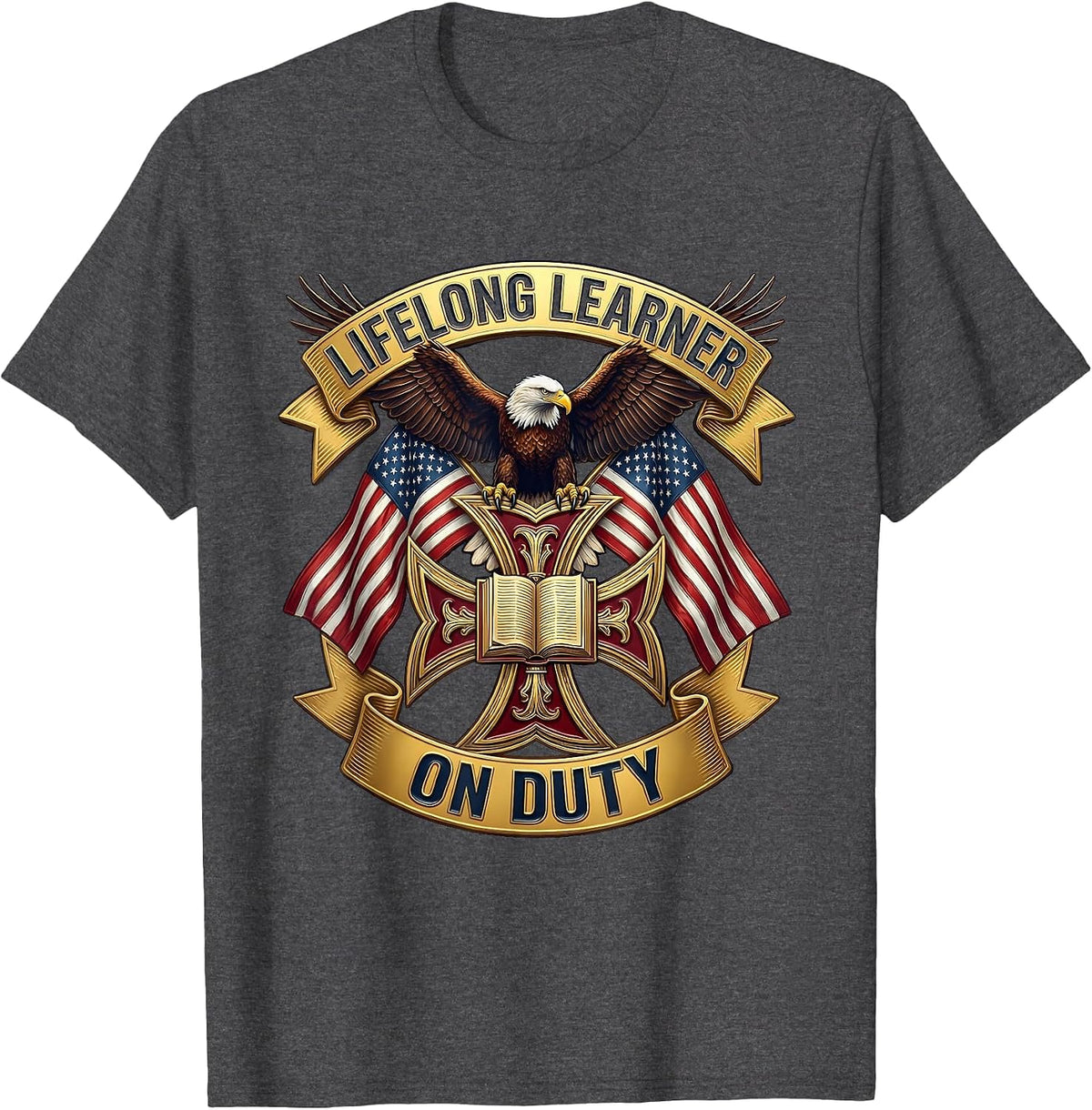 Beautiful Day for Learning Lifelong Learner Design T-Shirt - Dark Heather Grey