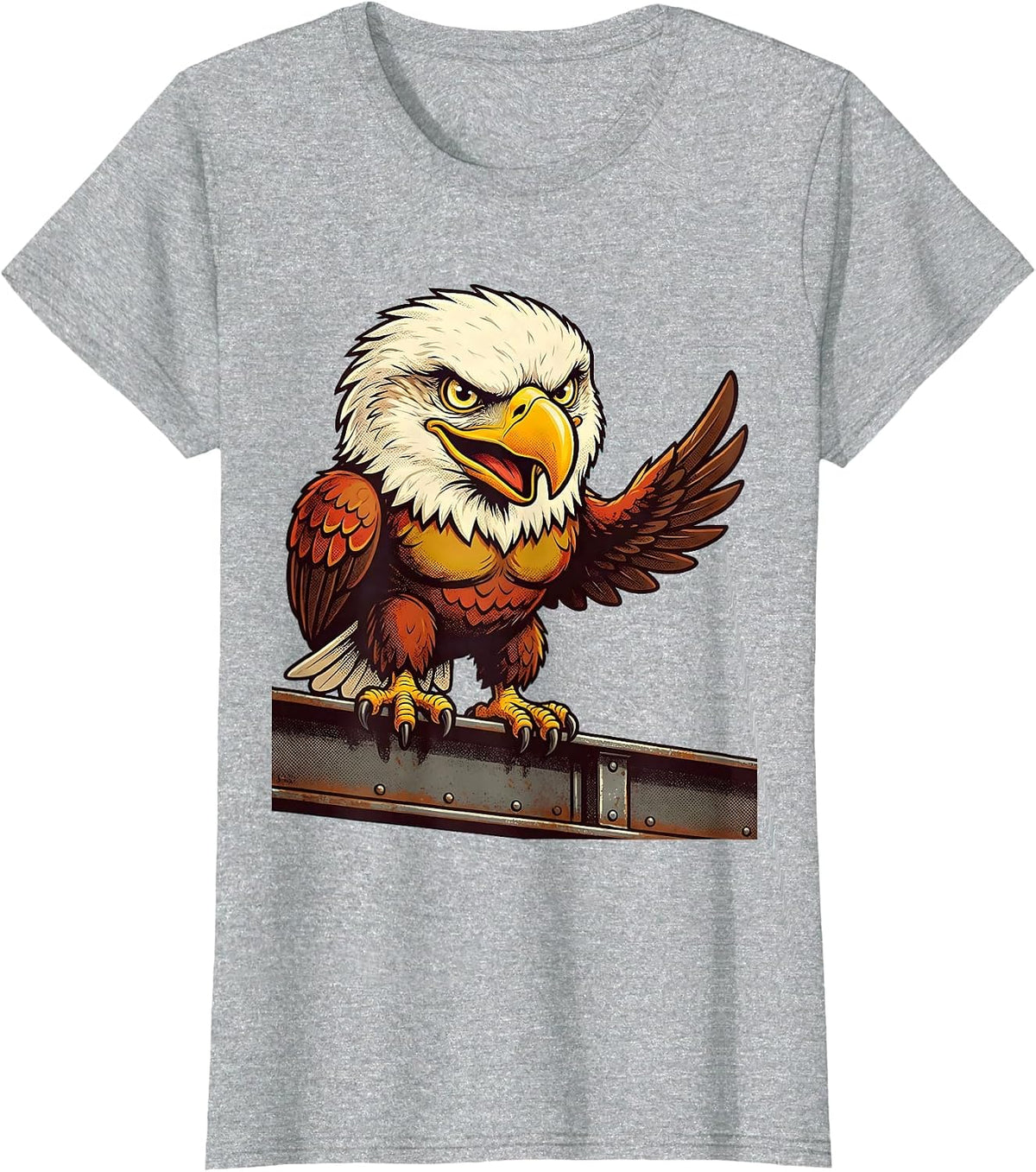 Women's Chicago Bald Eagle on Steel Beam Graphic T-Shirt - Heather Grey
