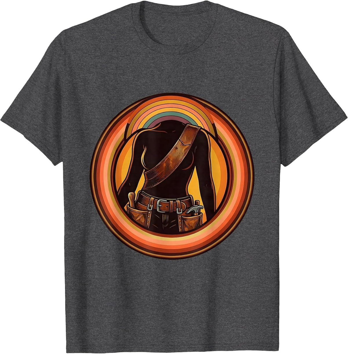 Labor Day Tool Belt Graphic Illustration T-Shirt - Dark Heather Grey