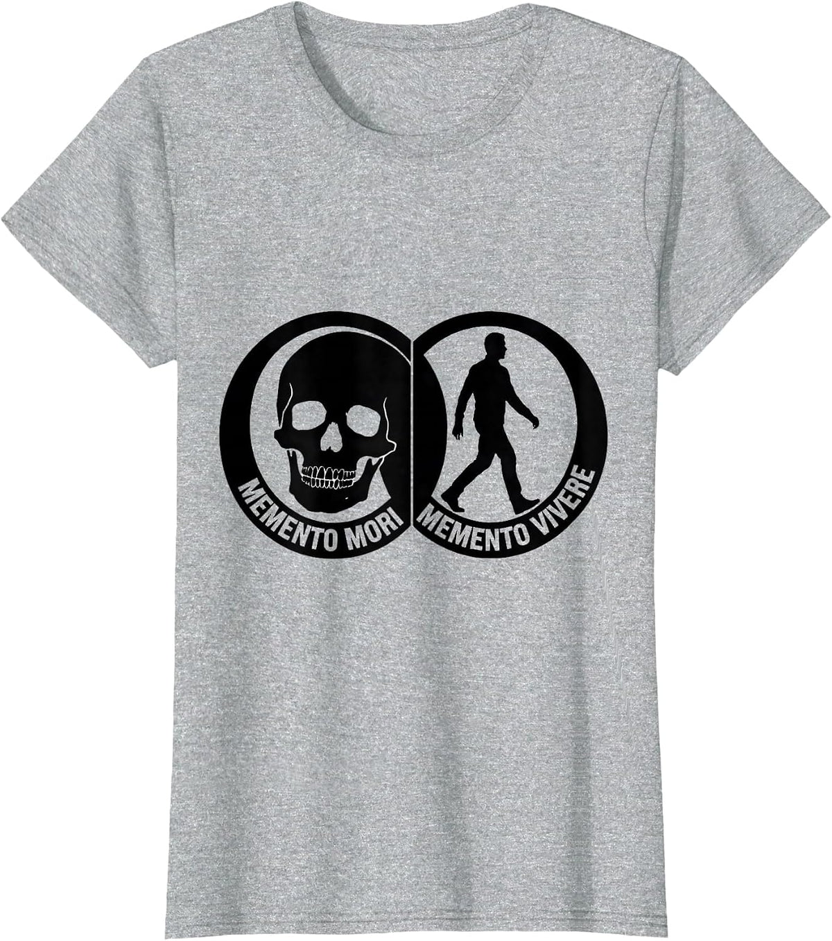 Memento Mori Memento Vivere Stoic Philosophy Marcus Aurelius T-Shirt - Heather Grey