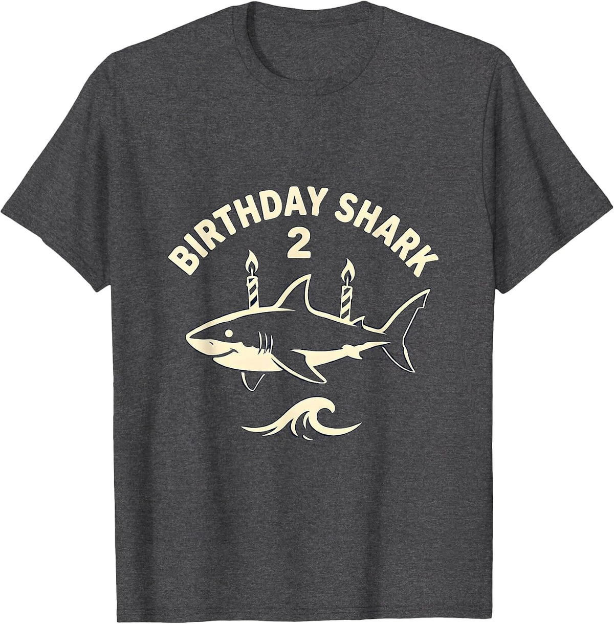 Men's Birthday Shark 2 Playful Toddler Party Whale Ocean Lover T-Shirt - Dark Heather Grey