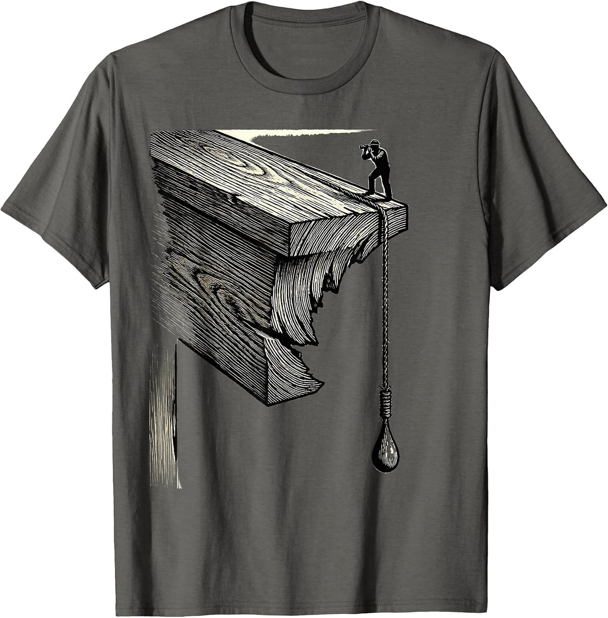 Men's Carved Rafter End Deadpan Carpenter Humor T-Shirt - Asphalt Grey