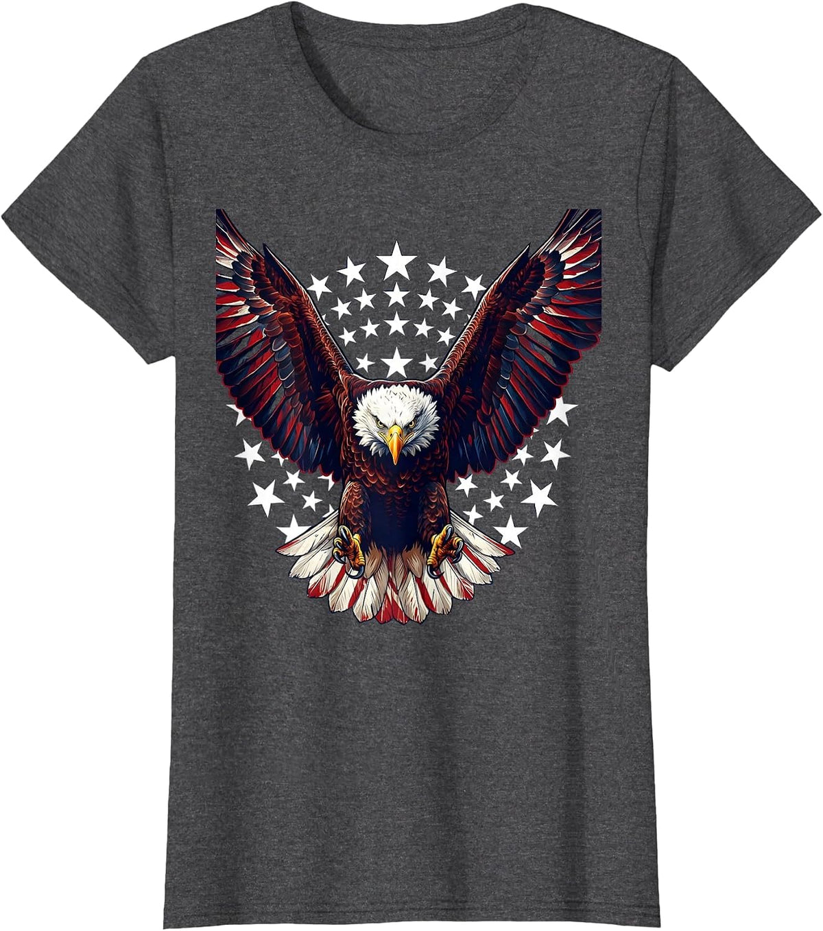 Women's Falcon Diving Through Open Sky Freedom Design T-Shirt - Dark Heather Grey