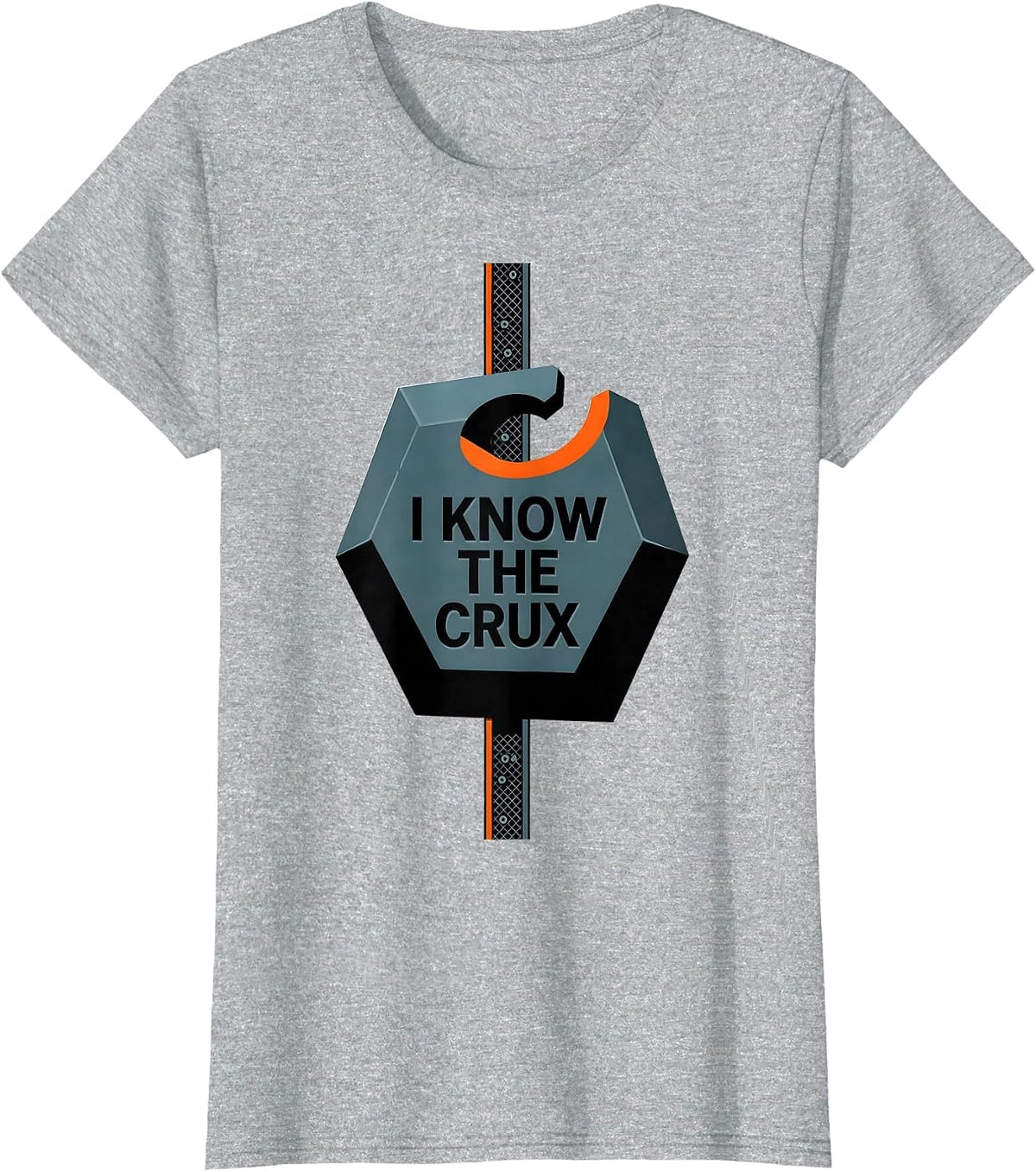 I Know The Crux Funny Rock Climbing Bouldering Gift T-Shirt - Heather Grey