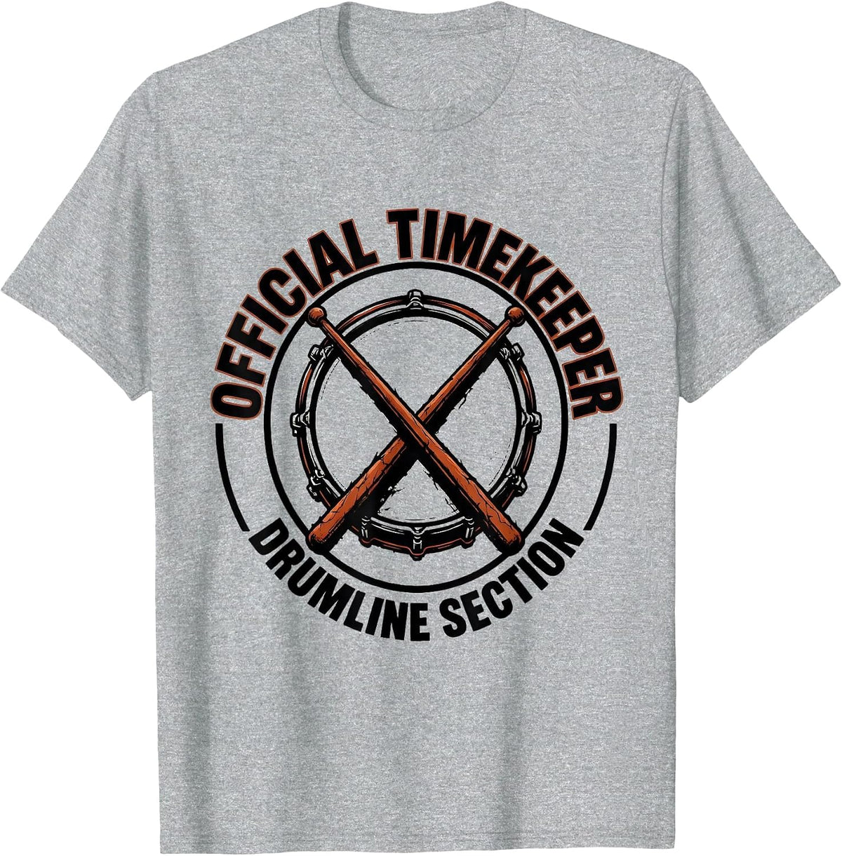 Men's Official Timekeeper Drumline Section Funny Drummer Gift T-Shirt - Heather Grey