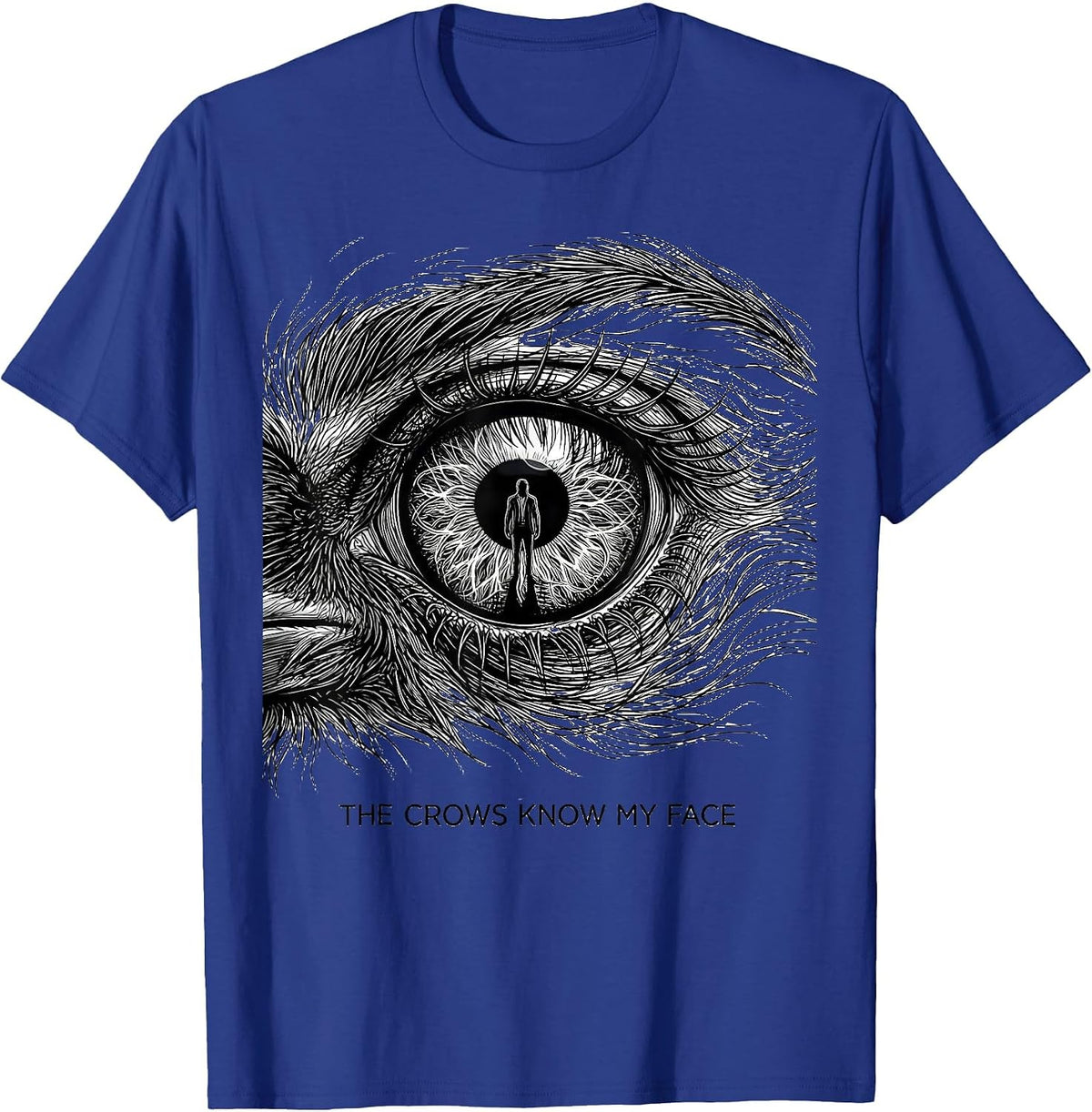 Men's The Crows Know My Face Funny Crow Meme Bird Lover Humor T-Shirt - Royal Blue