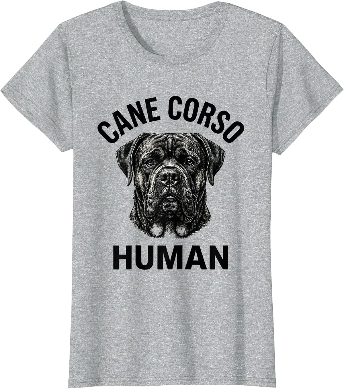 Cane Corso Human Monochromatic Dog Owner Pride T-Shirt - Heather Grey