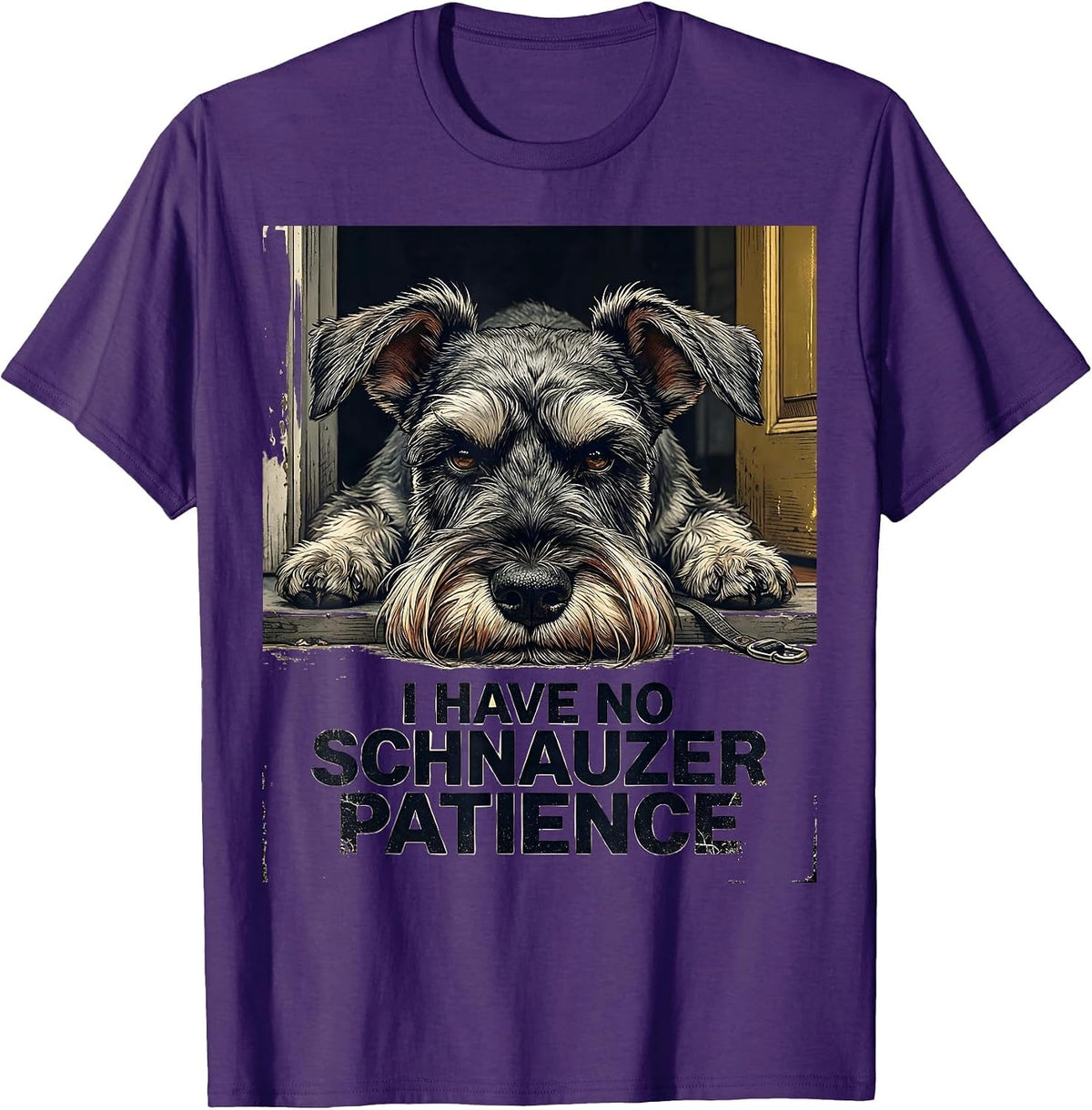 I Have No Schnauzer Patience Funny Miniature Schnauzer Lover T-Shirt - Purple
