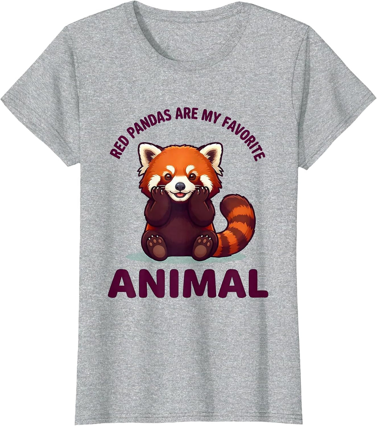 Red Pandas Are My Favorite Animal Cute Kawaii Animal Lover T-Shirt - Heather Grey