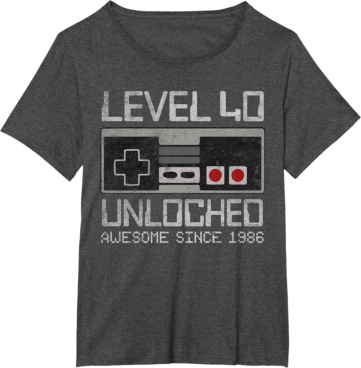 Level 40 Unlocked 40th Birthday 40 Year Old Video Gamer Men T-Shirt - Dark Heather Grey