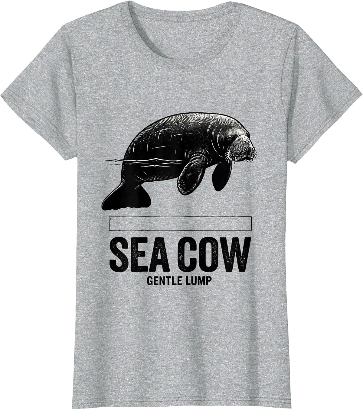 Sea Cow Gentle Lump Funny Manatee Ocean Animal Lover T-Shirt - Heather Grey