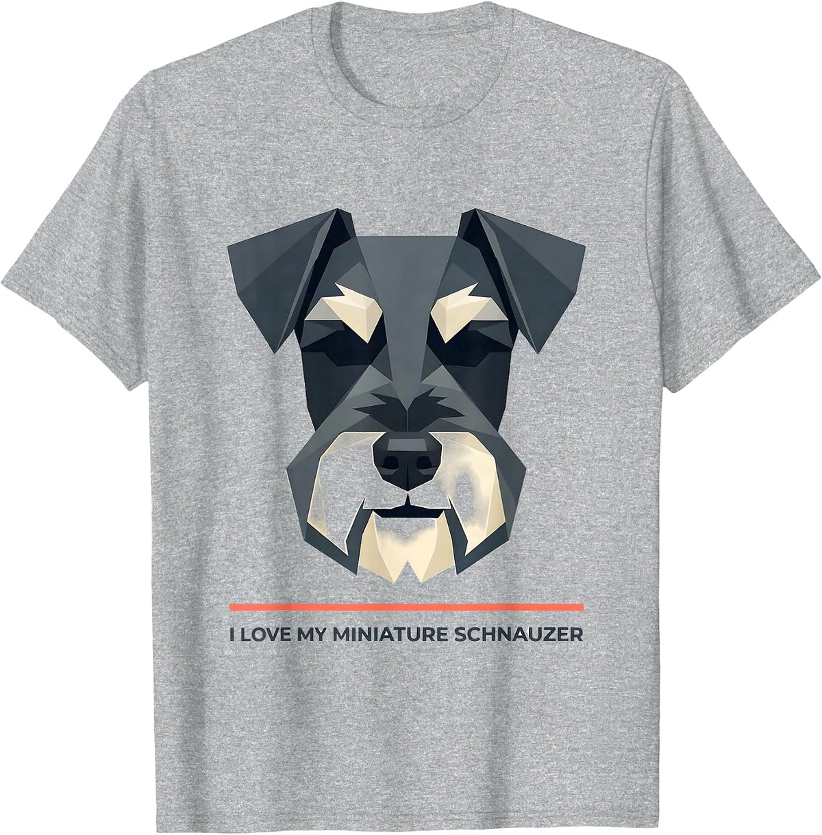 Men's I Love My Miniature Schnauzer Funny Schnauzer Mama Dog Lover T-Shirt - Heather Grey