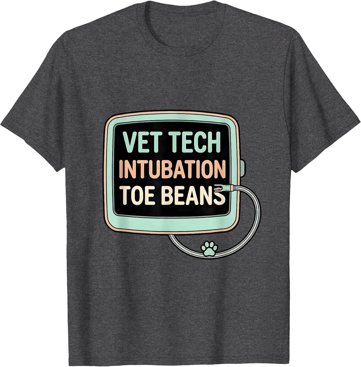Vet Tech Intubation Toe Beans Pastel Vet Tech Appreciation T-Shirt - Dark Heather Grey