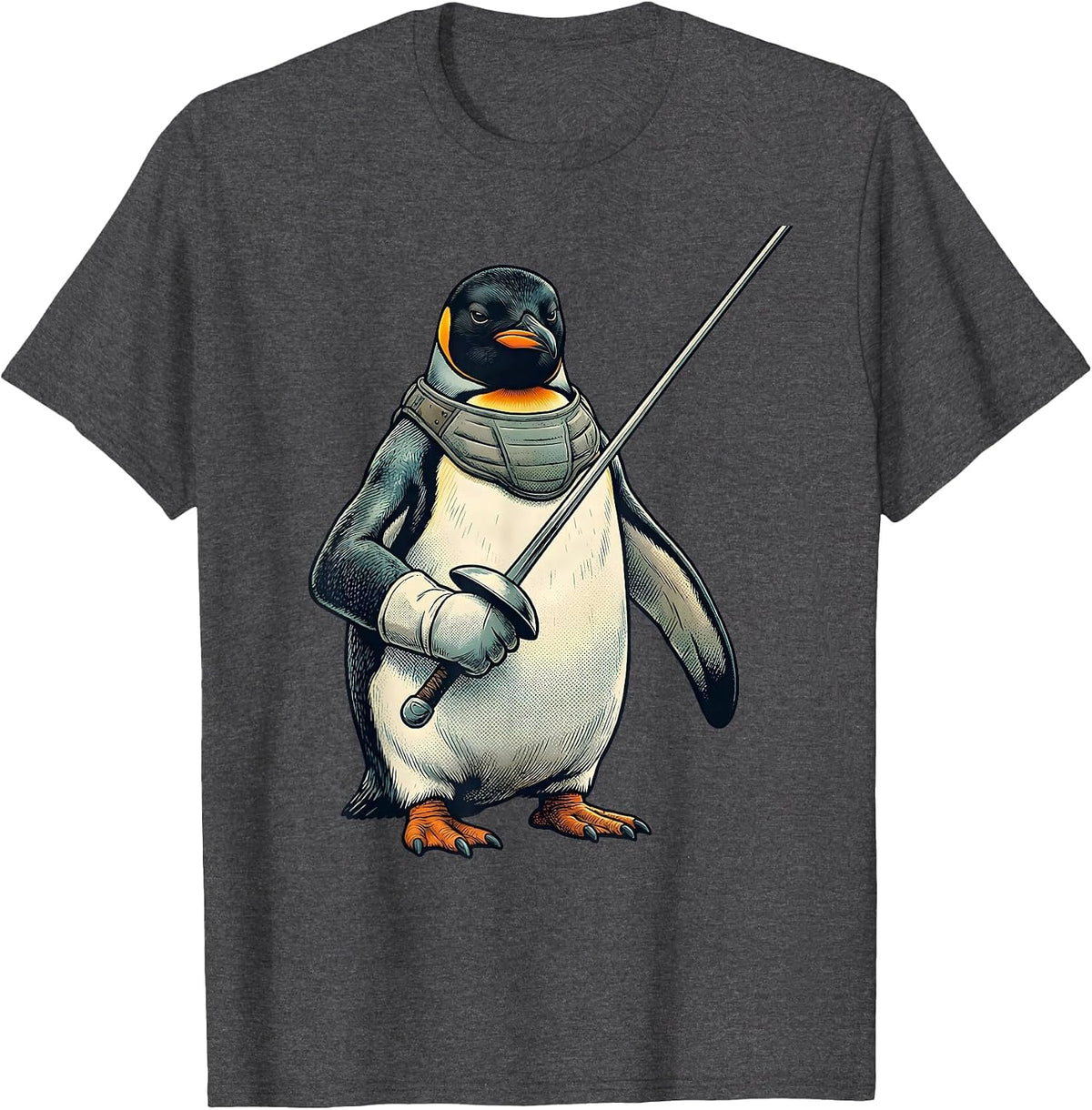 Flight Was Never An Option Tactical Penguin With Knife T-Shirt - Dark Heather Grey