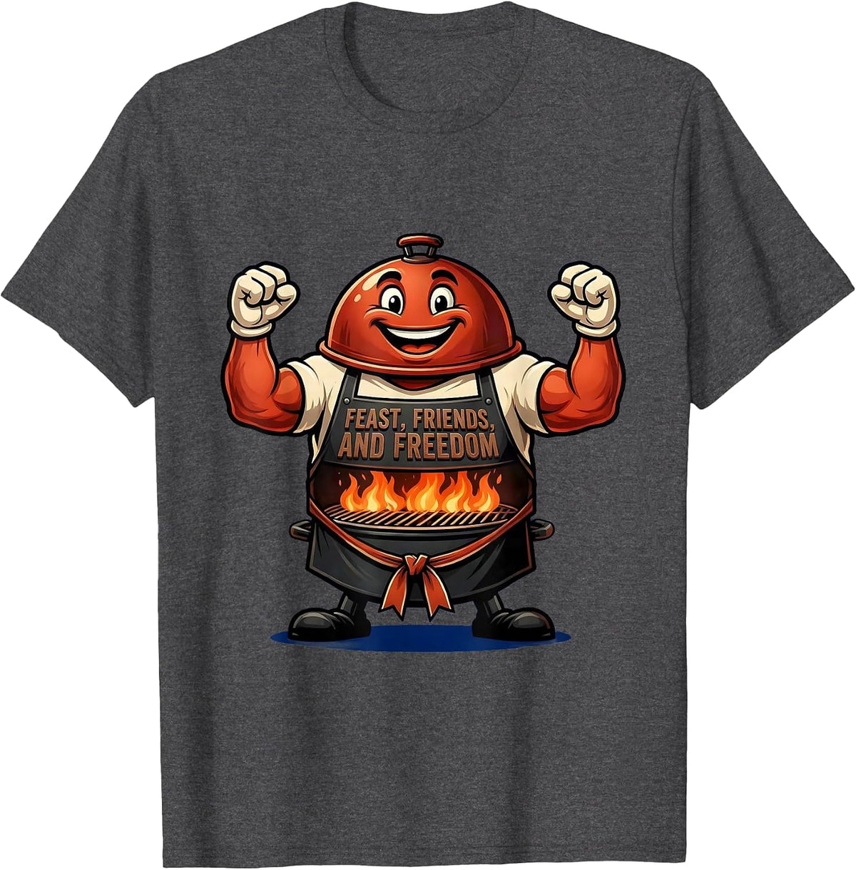 Men's Feast Friends and Freedom Labor Day Celebration T-Shirt - Dark Heather Grey
