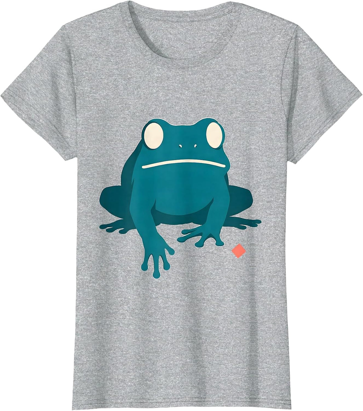 Squat Frog Flat Vector Absurdist Humor T-Shirt - Heather Grey