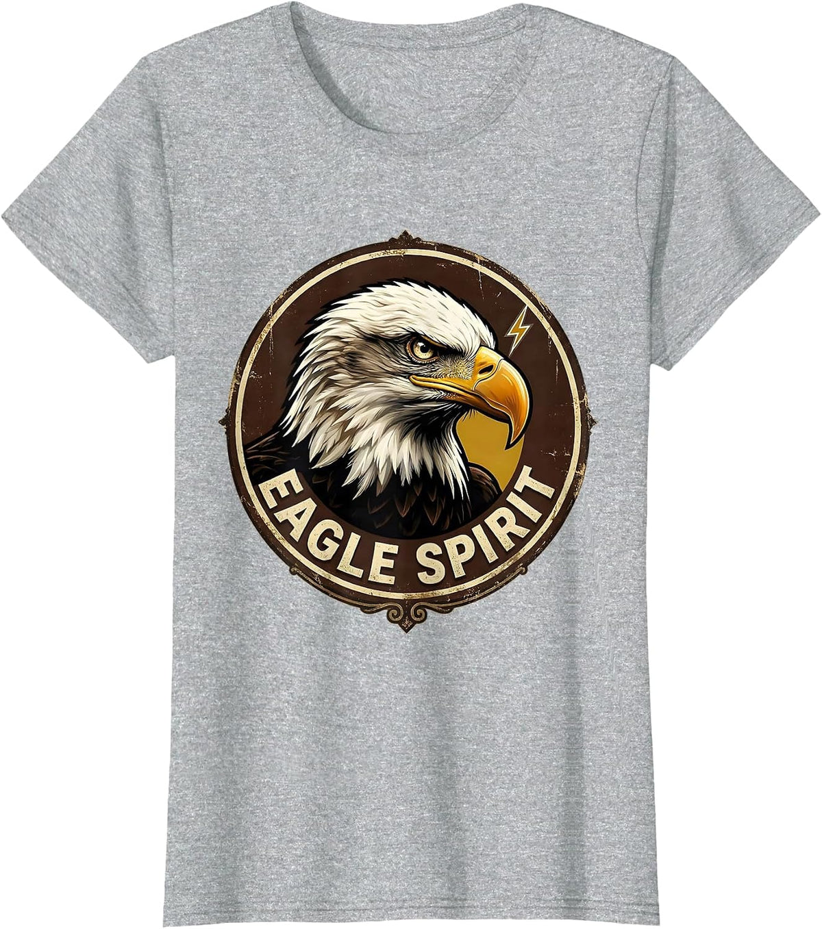 Women's Eagle Spirit Vintage Bald Eagle Mascot Fan Pride Family T-Shirt - Heather Grey