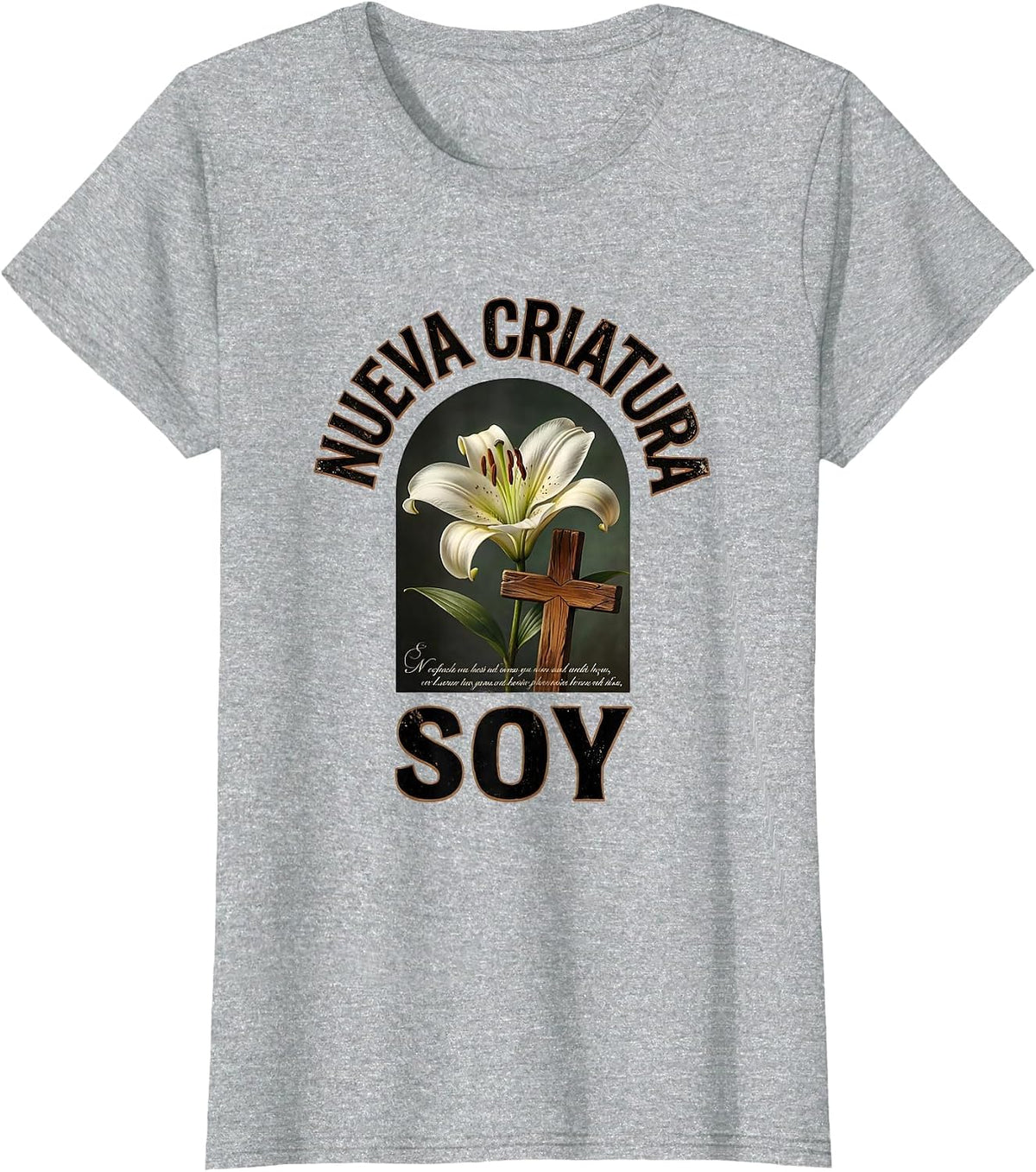 Nueva Criatura Soy Vintage Christian Spanish Bible Verse T-Shirt - Heather Grey