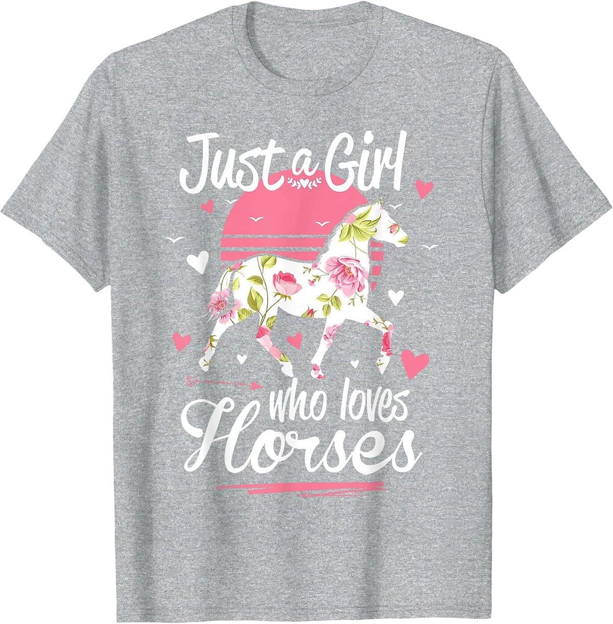 Just A Girl Who Loves Horses Shirt Vintage T-Shirt - Heather Grey