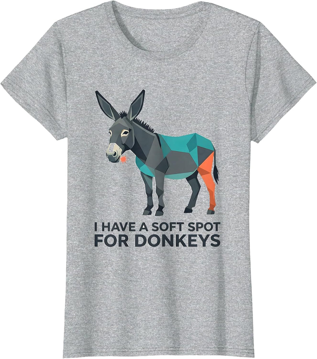 Women's I Have A Soft Spot For Donkeys Funny Donkey Lover Animal T-Shirt - Heather Grey