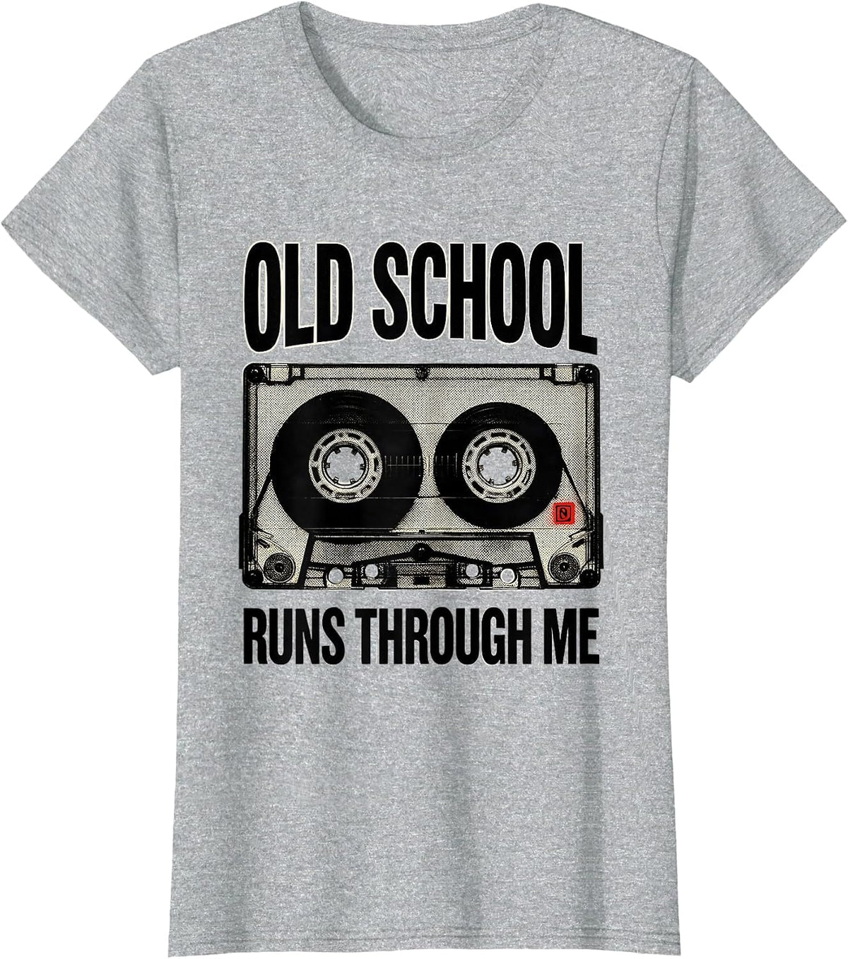 Old School Runs Through Me Vintage Hip Hop Rap Nostalgia T-Shirt - Heather Grey