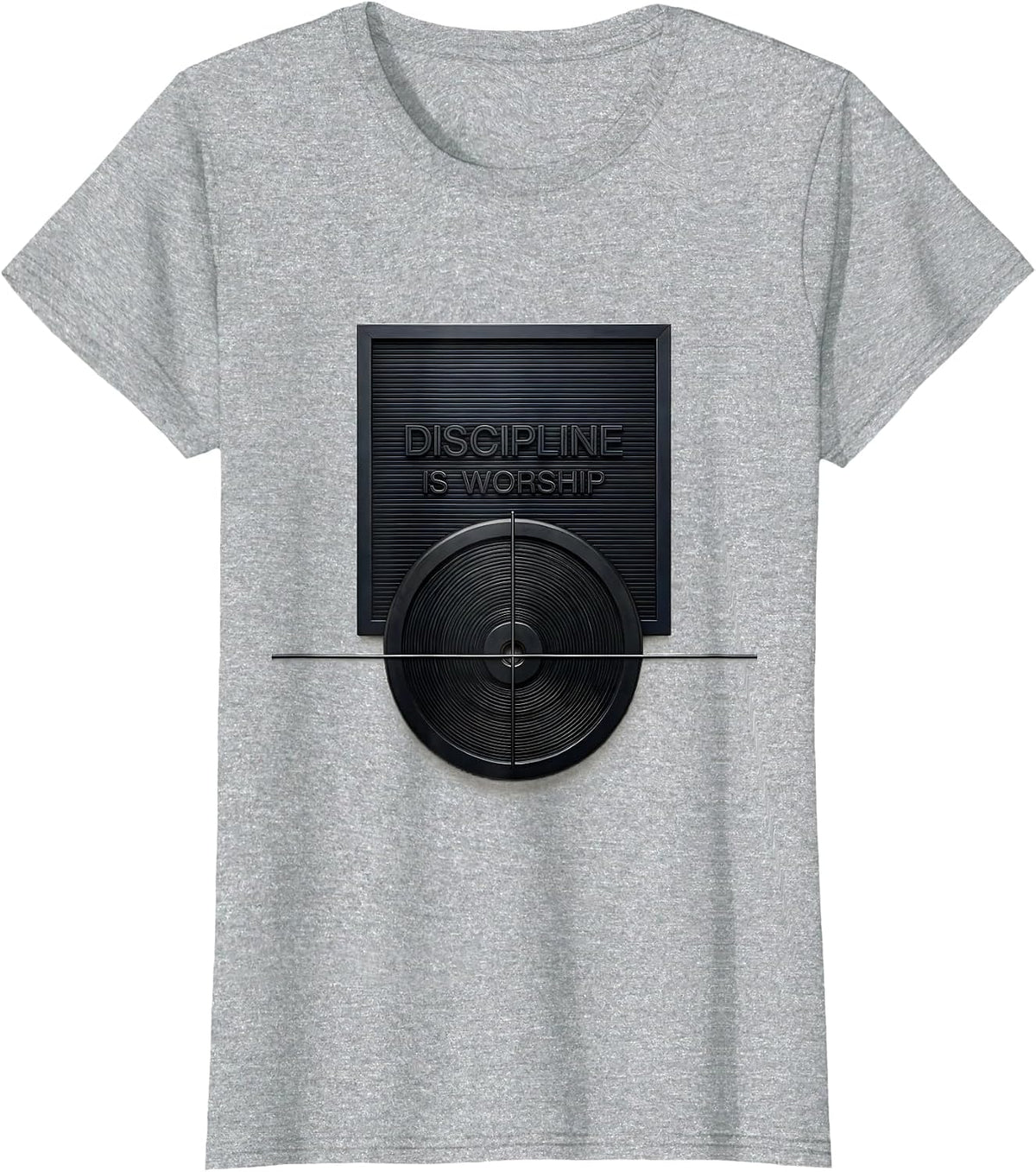 Women's Discipline Is Worship Faith Fitness Funny Christian Gym T-Shirt - Heather Grey