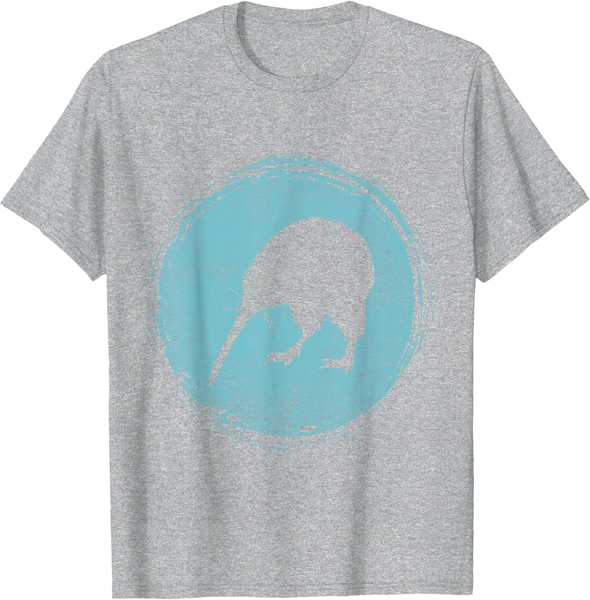 Retro Kiwi New Zealand T-Shirt - Heather Grey