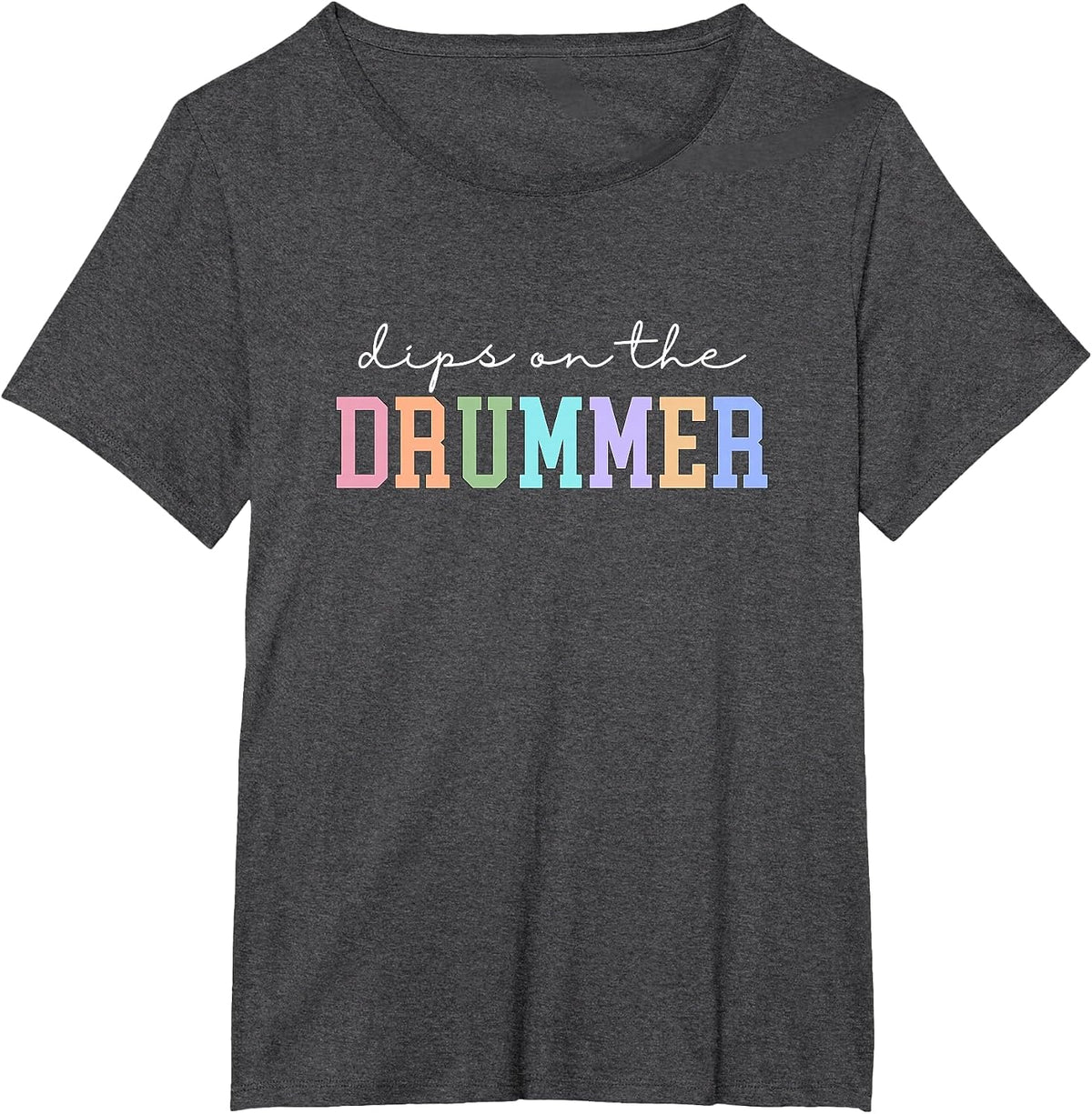 Dibs On The Drummer Girlfriend Drummer Wife T-Shirt - Dark Heather Grey