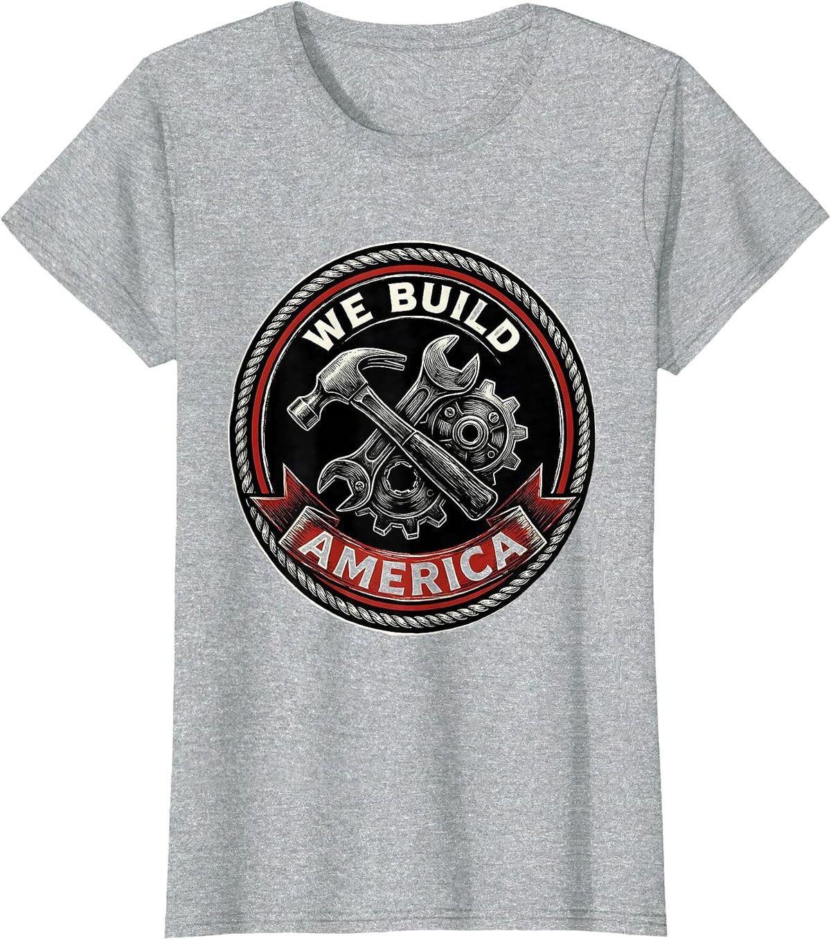 We Build America Labor Day Tool Collection Design T-Shirt - Heather Grey