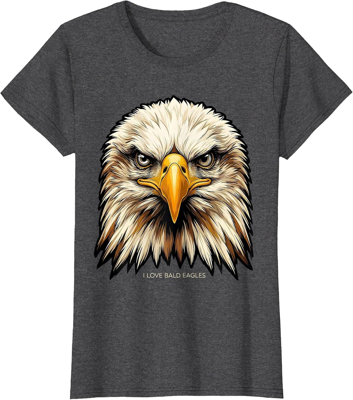 Women's I Love Bald Eagles Funny Eagle Sunglasses Bird Lover Humor T-Shirt - Dark Heather Grey