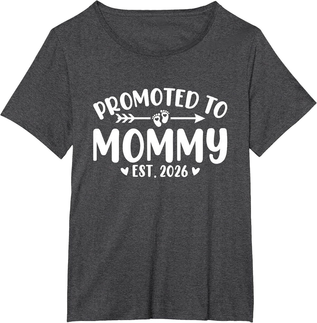 Promoted to Mommy 2026 Soon to Be Mom Baby Reveal to New Mom T-Shirt - Dark Heather Grey