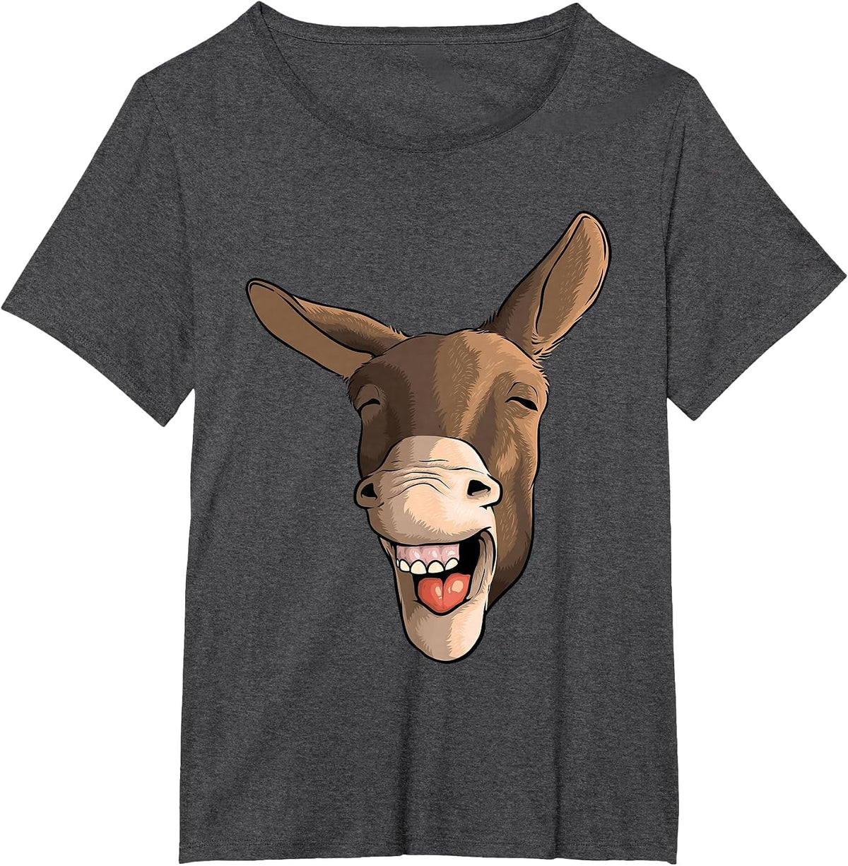 Funny Donkey Art for Men Women Kids Donkey Lover Farm Animal T-Shirt - Dark Heather Grey