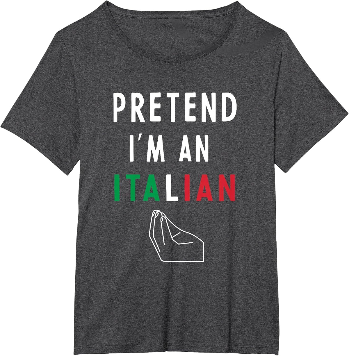 Funny Halloween Italian Costume 2022 Pretend I'm an Italian T-Shirt - Dark Heather Grey