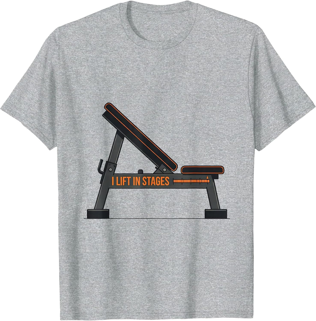 Men's I Lift In Stages Funny Gym Workout Weightlifting Humor T-Shirt - Heather Grey