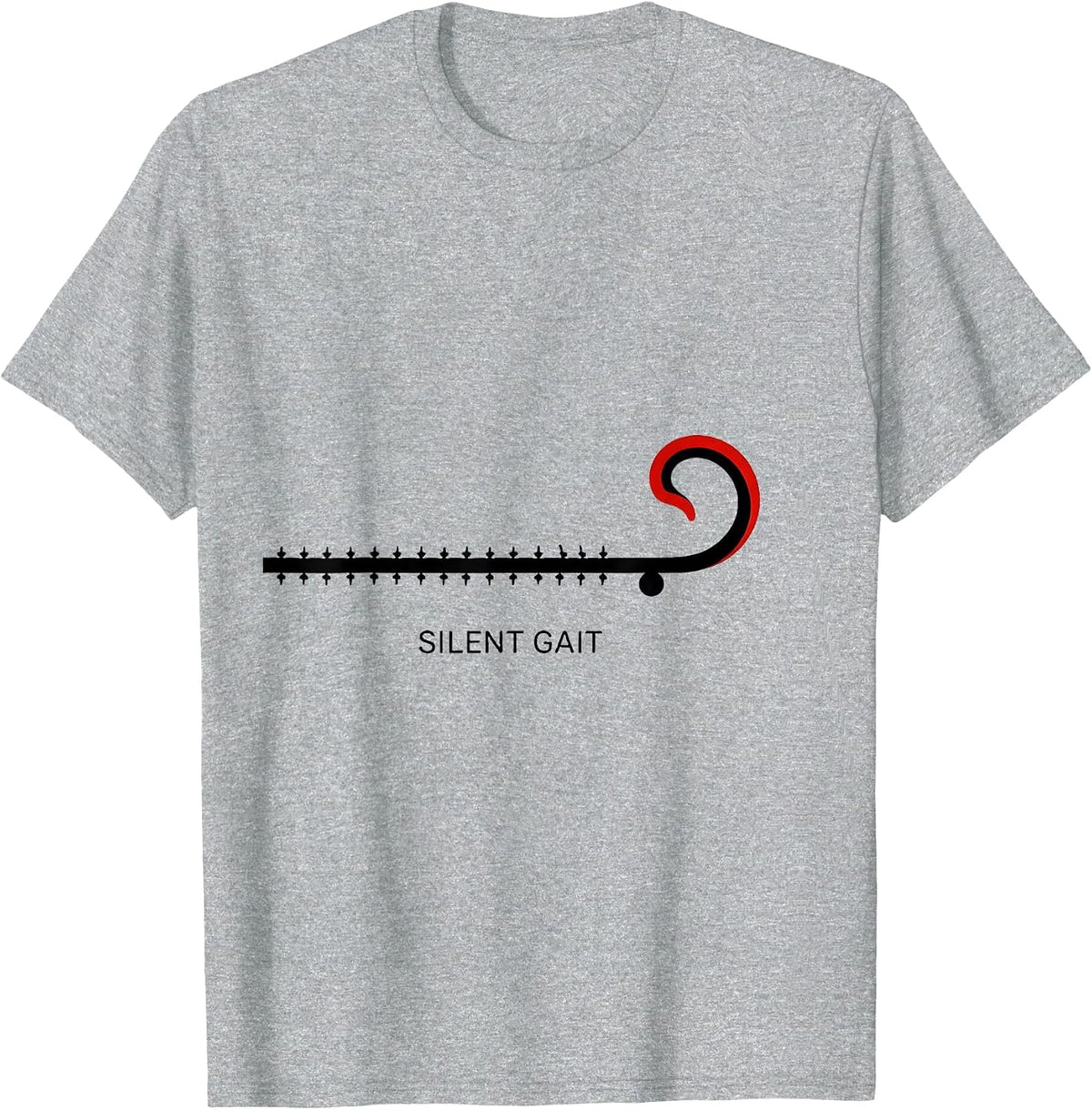 Men's Silent Gait Funny Physical Therapist Christmas Rehab Humor T-Shirt - Heather Grey