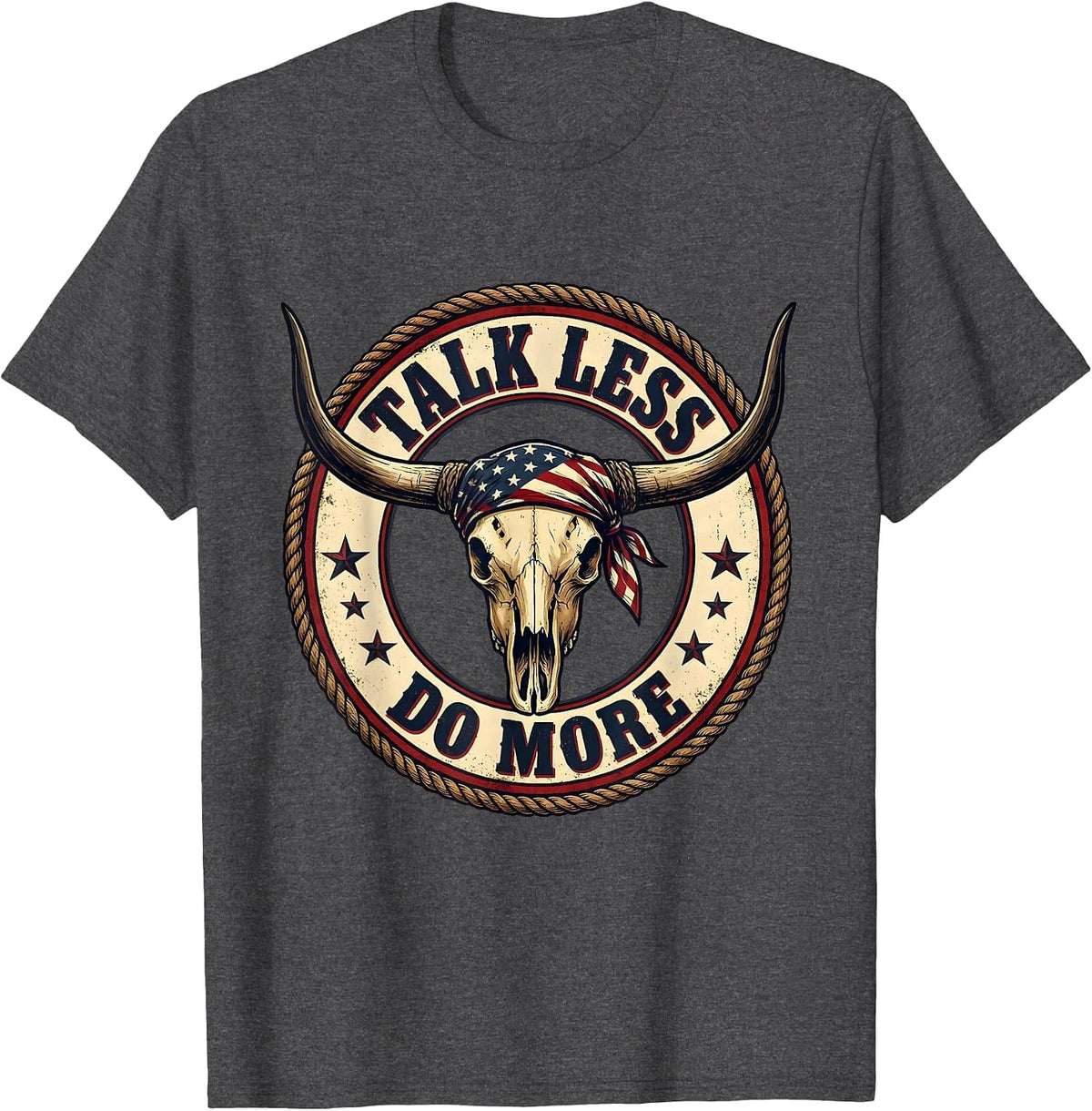 Talk Less Do More Motivational Graphic Design T-Shirt - Dark Heather Grey