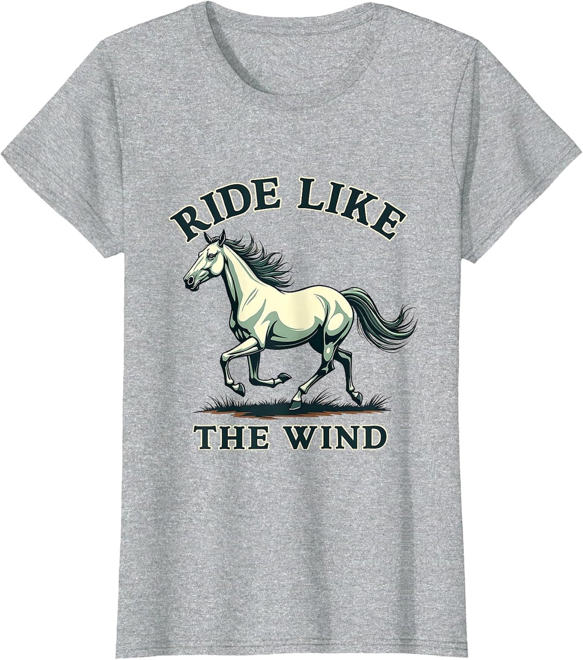 Ride Like The Wind Equestrian Women Design T-Shirt - Heather Grey