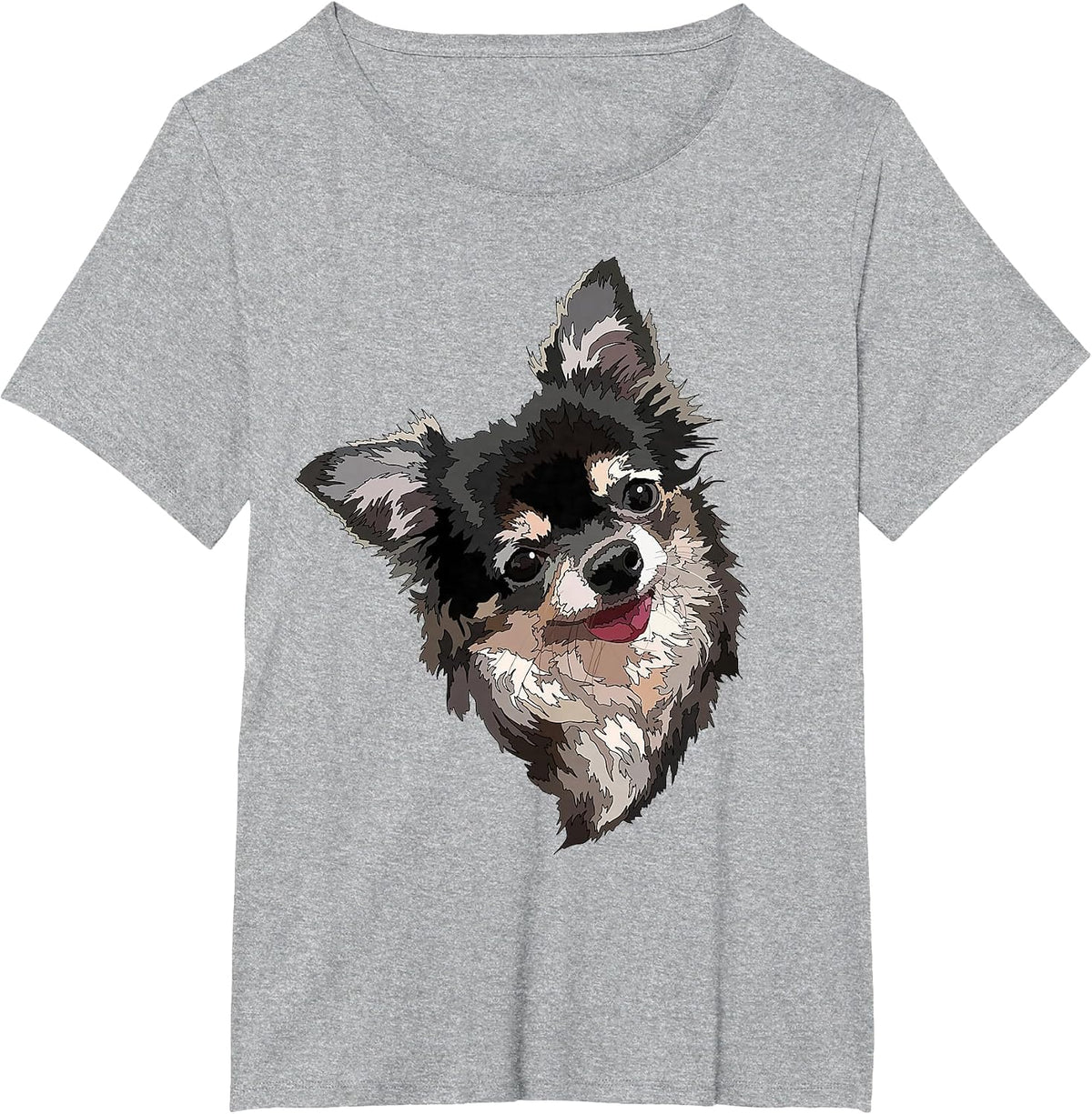 Long Haired Chihuahua Chiwawa Long Hair Mom Dad Dog Lover T-Shirt - Heather Grey