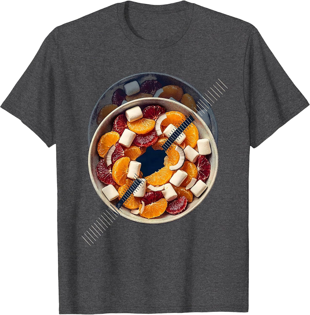 Citrus Marshmallow Bowl Thanksgiving Food Humor T-Shirt - Dark Heather Grey
